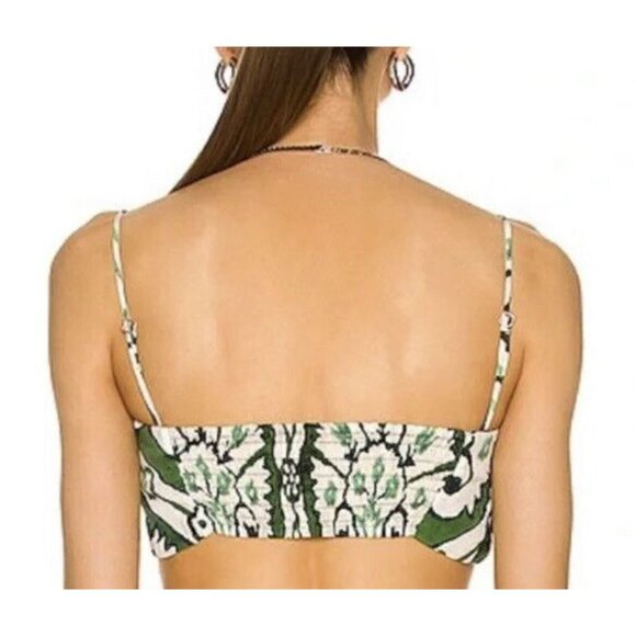 JOHANNA ORTIZ Sz 0 nature Crop Top Bra Tank Basil Green Pearl White New - Picture 2 of 6